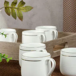 SONAKI White 6-Pieces Solid Bone China Cups Set-image-35