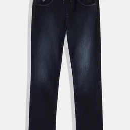 U.S. Polo Assn. Kids Boys Blue Relaxed Fit Mid-Rise Light Fade Stretchable Jeans image 1