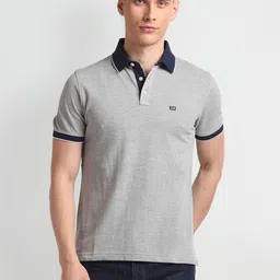 Arrow Sport Tipped Contrast Polo Collar Pure Cotton T-shirt-picture-28