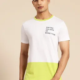 United Colors of Benetton Colourblocked Regular Fit T-shirt with Brand Logo Detail-picture-10