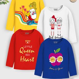 YK X Trampoline Girls Typography 4 Printed Applique T-shirt-picture-1