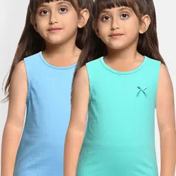 METRO KIDS COMPANY Girls Pack of 2 Pure Cotton Tank Tops-picture-21