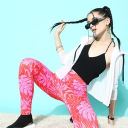 Berrylush Women Printed High Waisted Sports Tights-picture-48