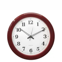 CHRONIKLE Red and White Round Analogue Contemporary Wall Clock-image-20