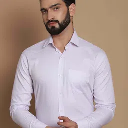 TAG 7 Straight Cutaway Collar Long Sleeves Chambray Weave Pure Giza Cotton Formal Shirt-picture-34