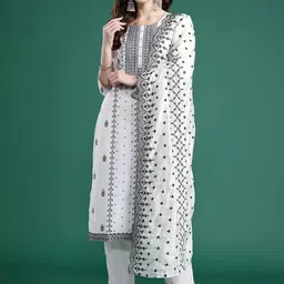 Indo Era Ethnic Motifs Printed Kurta With Trousers & Dupatta-picture-28