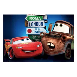 British Terminal Brown & Blue Water Poof Cartoon Characters Printed Wall Poster-picture-26