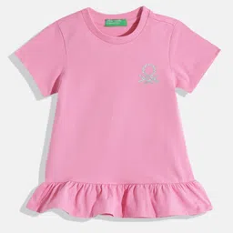 United Colors of Benetton Girls Brand Logo Print Detail A-Line Dress-picture-44