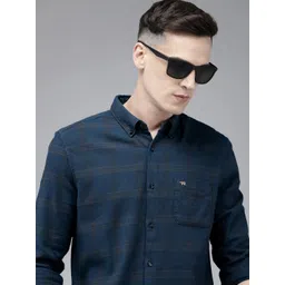THE BEAR HOUSE Men Slim Fit Checked Pure Cotton Casual Shirt-picture-40