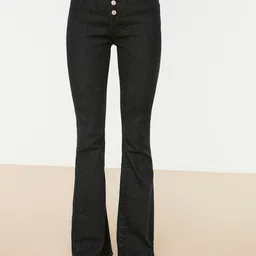 Trendyol Women Black Flared High-Rise Stretchable Jeans-picture-43