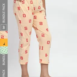 BAESD Girls Pack Of 3 Mid-Rise Printed Pure Cotton Capris-picture-14
