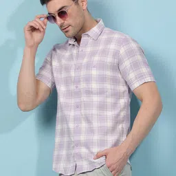 Crimsoune Club Men Classic Slim Fit Tartan Checks Opaque Checked Casual Shirt-image-81