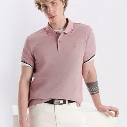 Calvin Klein Jeans Textured Cotton Polo Collar Regular Fit T-shirt-picture-37