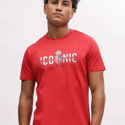 Iconic Printed Round Neck Short Sleeves Cotton Regular Fit T-shirt-picture-29