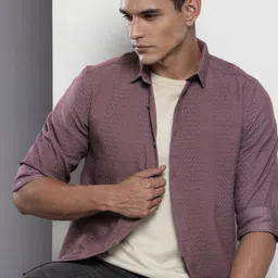 The Indian Garage Co Self Design Opaque Casual Shirt-image-24