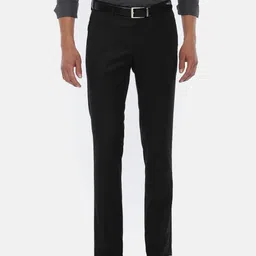 U.S. Polo Assn. Tailored Men Black Slim Fit Solid Formal Trousers-picture-24