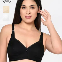 Bodycare Pack Of 3 Solid Non-Wired Non Padded Everyday Bras 6592BSW-3PCS-picture-29
