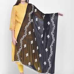 Dupatta Bazaar Black & White Embroidered Dupatta-picture-48