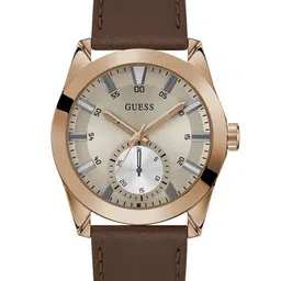 GUESS Men Dial & Leather Textured Straps Analogue Watch GW0793G3-picture-32