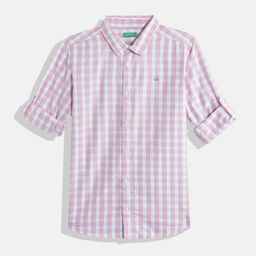 United Colors of Benetton Boys Cotton Windowpane Checked Casual Shirt-picture-19