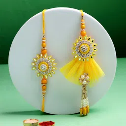 ADIVA Set Of 2 Rakhi With Roli Chawal & Greetings Card-picture-19