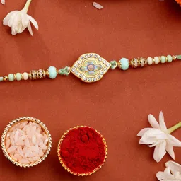 ADIVA Set Of 1 Rakhi With Roli Chawal & Greetings Card-image-31
