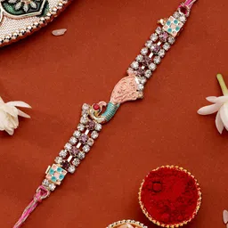 ADIVA Set Of 1 Rakhi With Roli Chawal & Greetings Card-image-18