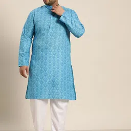 SOJANYA PLUS Ethnic Motifs Printed Regular Kurta with Pyjamas-picture-21