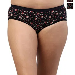 Feelings Pack Of 6 Assorted Floral Printed Cotton Mid-Rise Anti Microbial Hipster Briefs-picture-21