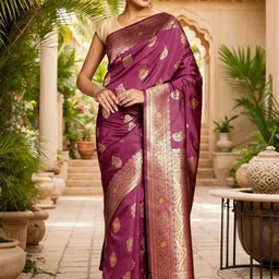 Mitera Ethnic Motifs Woven Design Banarasi Silk Saree-image-25