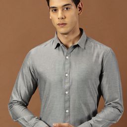 INVICTUS Original Slim Fit Spread Collar Oxford Weave Cotton Formal Shirt-picture-49