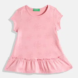 United Colors of Benetton Girls Floral Printed A-Line Dress-picture-3