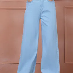 PUELLA Women Straight Fit High-Rise Cotton Light Fade Jeans-image-59
