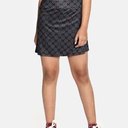 Allen Solly Junior Girls Black Typography Print Above Knee A-Line Skirt-picture-34