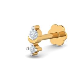 KUBERBOX 18K Yellow Gold Diamond Druva 0.04 Carat Nose Stud-picture-10