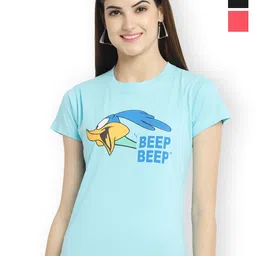 Fabflee Women Multicoloured 3 Printed V-Neck Applique T-shirt-picture-20