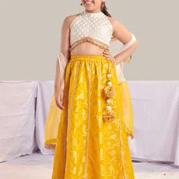 pspeaches Girls Printed Ready to Wear Lehenga & Blouse With Dupatta-picture-2