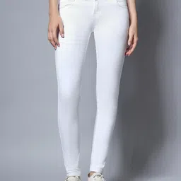 High Star Women Plus Size White Slim Fit Mid-Rise Clean Look Stretchable Jeans-picture-14