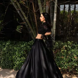 Rashika Sharma Embroidered Satin Sequinned Lehenga & Blouse With Dupatta-picture-29