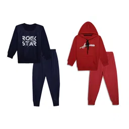 mack jonney VIMAL JONNEY Kids Pack Of 2 Printed Cotton Fleece Sweatshirt With Joggers-picture-38