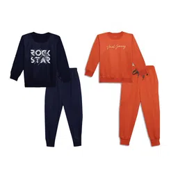 mack jonney VIMAL JONNEY Kids Pack Of 2 Printed Cotton Fleece Sweatshirt With Joggers-picture-39