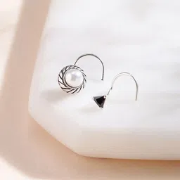 Zavya Set of 2 925 Pure Sterling Silver Rhodium Plated Cubic Zirconia Studded Nosepins-picture-34