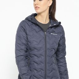 Columbia Women Navy Blue Solid Delta Ridge Down Sporty Hooded Hiking Jacket-image-68