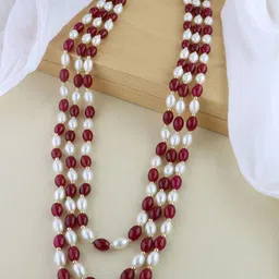 I Jewels Men Gold-Plated Stone Studded & Beaded Layered Necklace-image-63