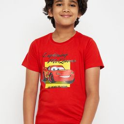 Disney by Wear Your Mind Boys Red & Yellow Cars Printed Pure Cotton T-shirt-picture-26