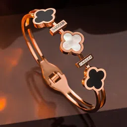 Jewels Galaxy Rose Gold-Plated American Diamond Studded Bangle-Style Bracelet-picture-28