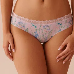 La Vie en Rose Printed Low-Rise Lace-Trim Bikini Briefs 20200572-P50088-XS-picture-18