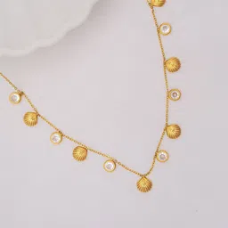 Perfectly Average Women 18k Gold Plated Jewellery Shell Charm Necklace-picture-26
