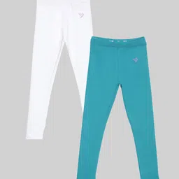 TWIN BIRDS Girls Pack Of 2 Solid Pure Cotton Ankle-Length Leggings-picture-45