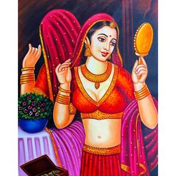 British Terminal Red Rajasthani Figurative Wall Poster-picture-37